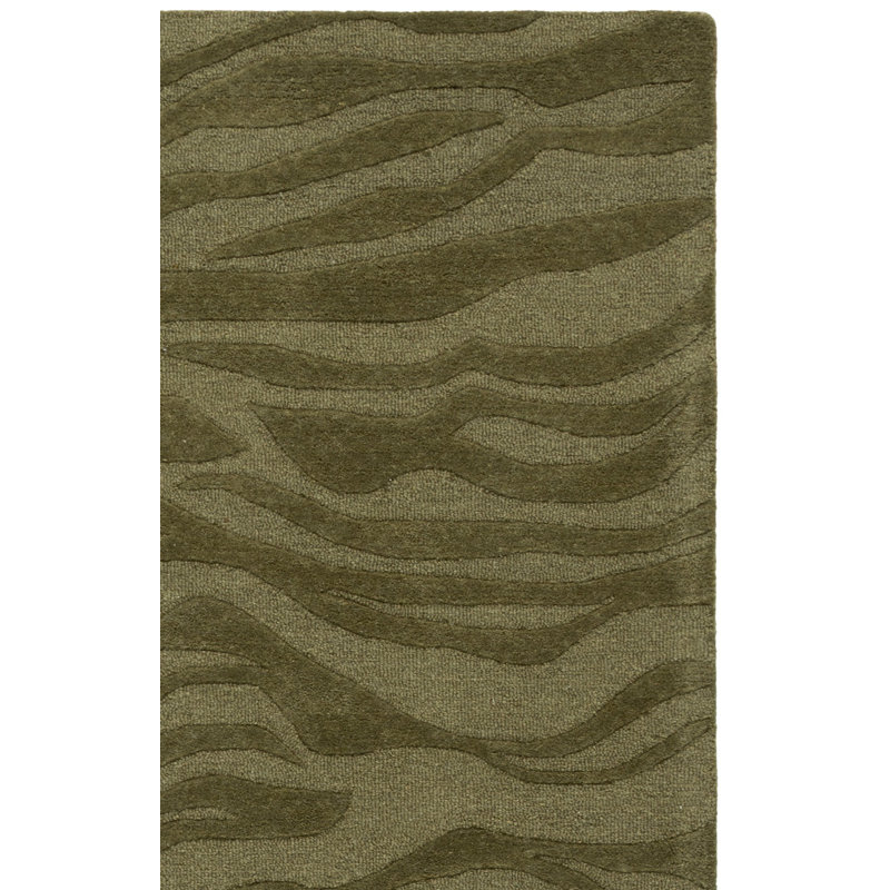 Ebony Hand Tufted Wool,Viscose Abstract Indoor Rug, Rectangle 3' x 5'