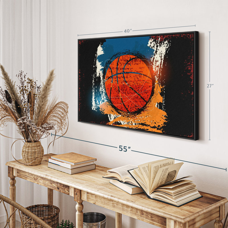 Impression sur toile Basketball Grunge, H 27 po x l 40 po