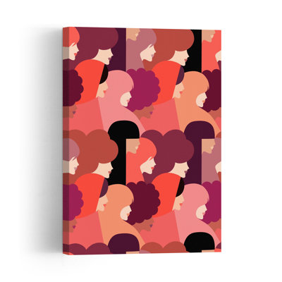 Colorful Women Profiles Abstract Colorful Modern Wall Art Print