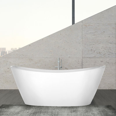 Luxury 68.89'' x 35.40'' Freestanding Soaking Plastic / Acrylic Bathtub