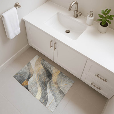 Premium Machine Washable Varasteh AMF1668 Swirls Rug