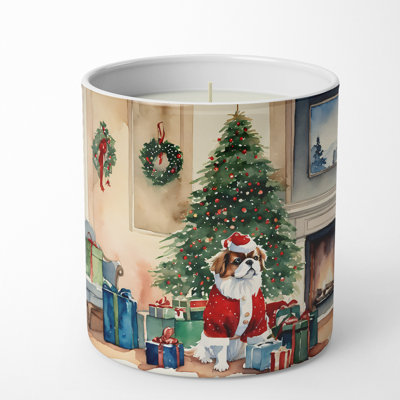 Bougie de Noël parfumée avec support en céramique