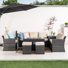 Hermosa Wicker 8 Person Conversation Set, Cushions Included