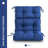 Set Of 2 Outdoor Tufted Rocking Chair Cushions, Non-slip Back, High/low Back Patio Cushions, 45"x22"x4", Seasonal Replacement For Sun Loungers And Chairs-2073865614
