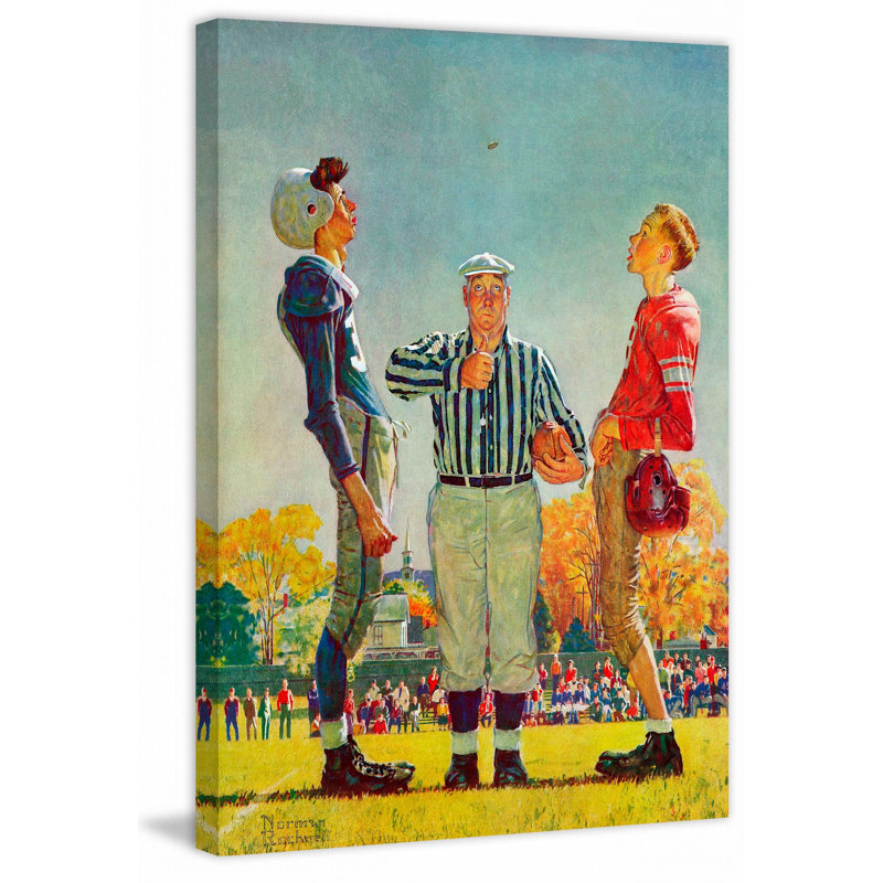«Coin Toss» par Norman Rockwell, reproduction sur toile tendue, H 31 po x l 24 po x P 1,5 po