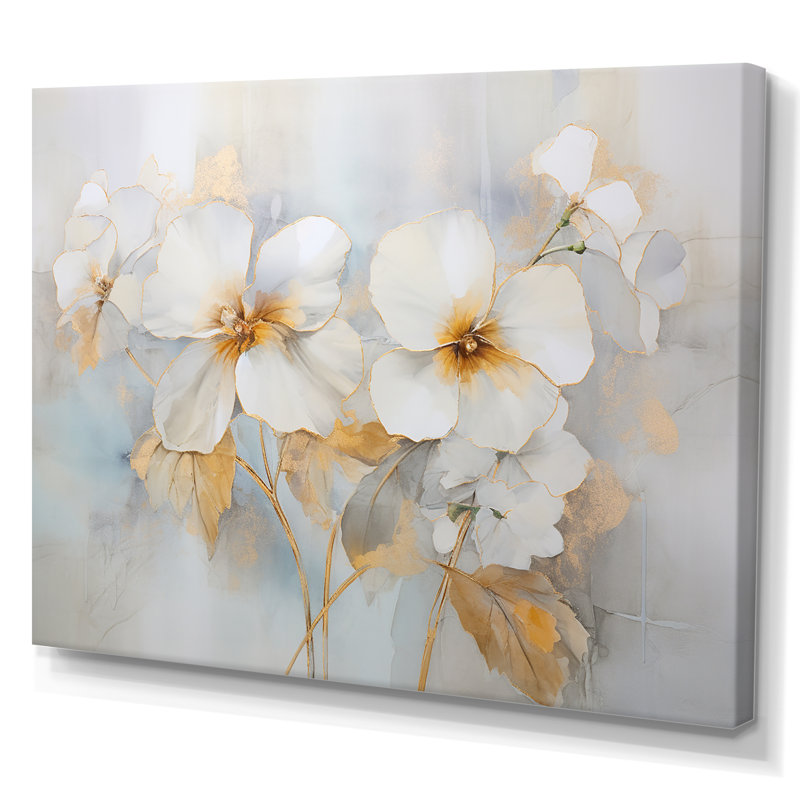 Minimalisme Pansy Radiance Bouquet sur toile, Toile tendue, H 24 po x l 32 po x P 1 po