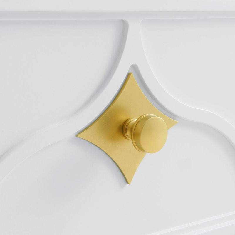 Commode 6 tiroirs Lomita en blanc et or