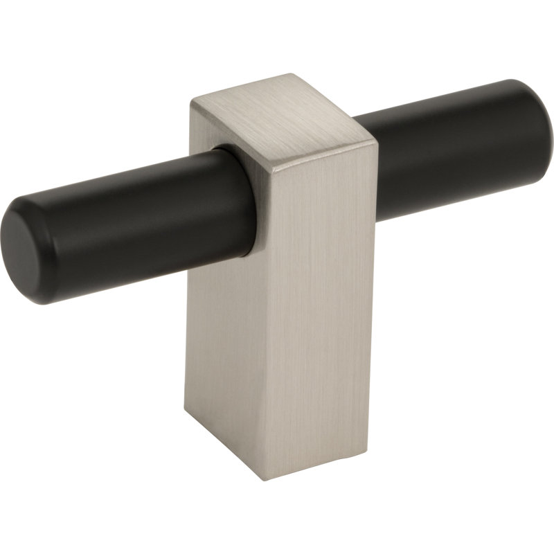 Larkin 2-3/8" Length Bar Knob, Matte Black/Satin Nickel