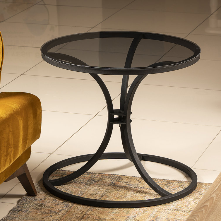 Seda Glass Pedestal End Table