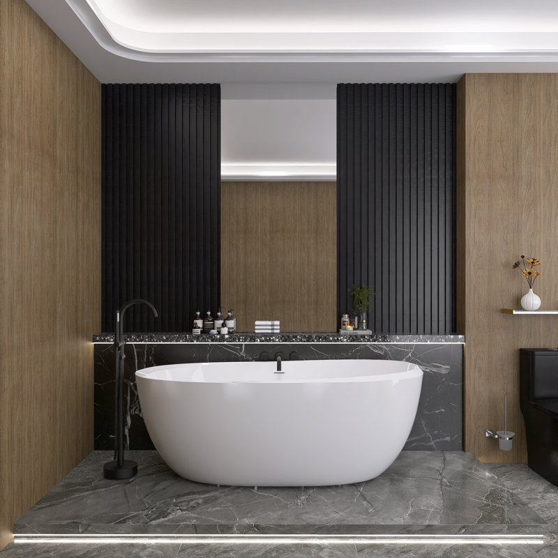 59'' x 29.5'' Freestanding Soaking Acrylic Bathtub
