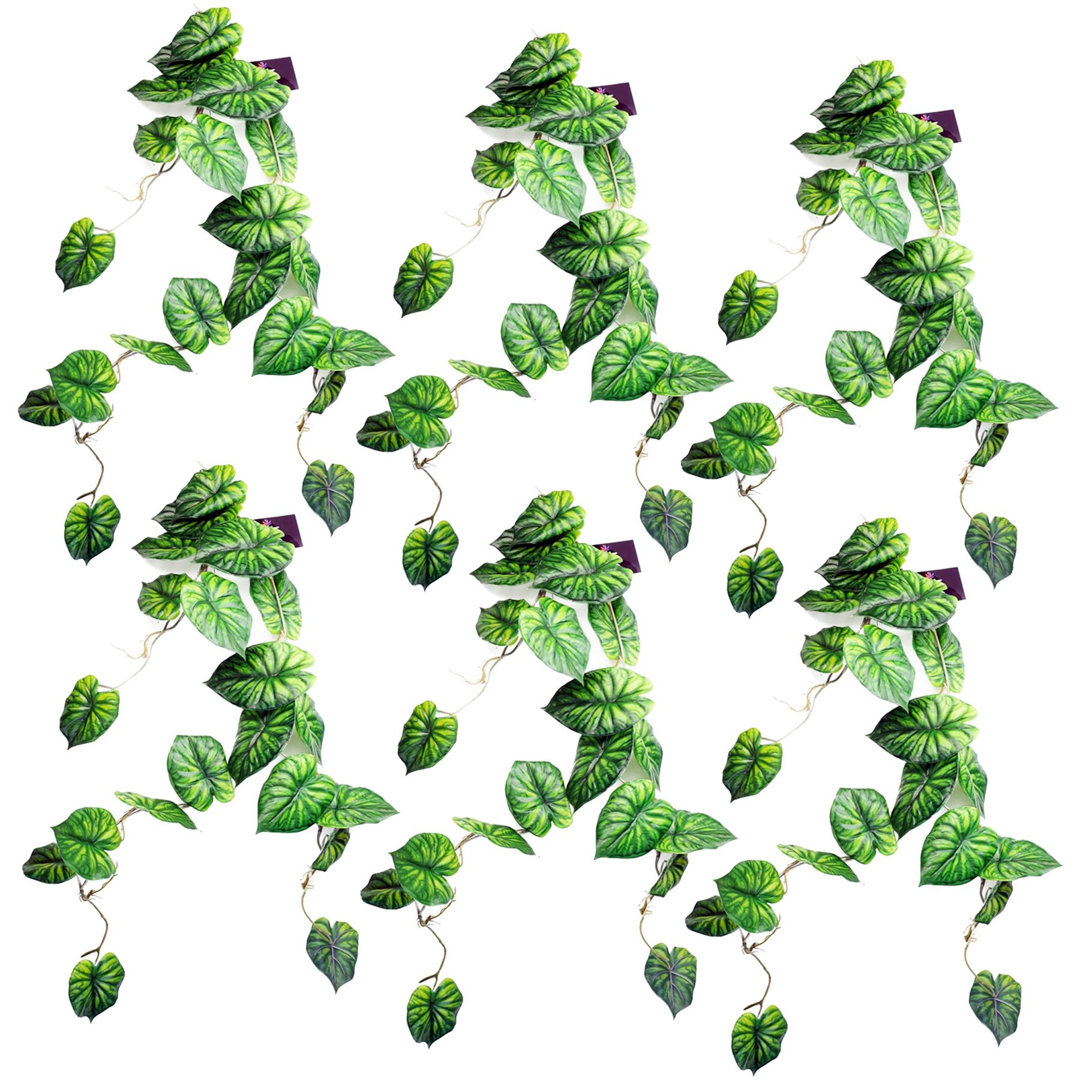 Leaf Unisex Green 6 X 120Cm Artificial Hanging Trailing Plant Alocasia Dragon | : Size 6 X 120 Cm - Image 4