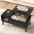Lift Top Coffee Table Set With 2 End Tables - Natural Coffee Table & Side Tables With Charging Station-2134950641
