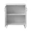 Armoire blanche avec 2 portes en verre et une tablette réglable, fonctionnelle pour le salon, blanc. Et tablette. Entrée de cuisine polyvalente. Panneau de particules de fabrication stable.