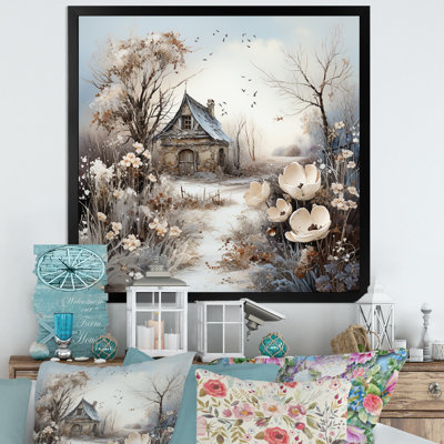 «Cottage Charm In Winter II», reproduction d'art sur toile
