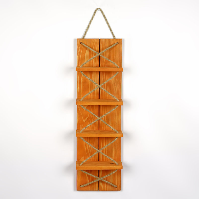 Wine Rack With Jute Rope, Light Oak
