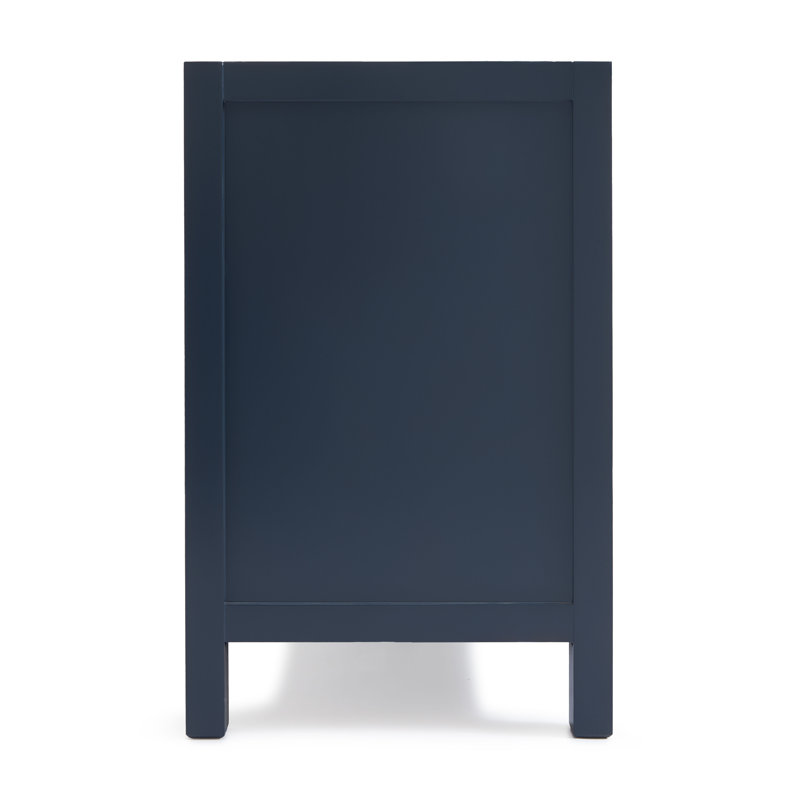 Cambridge 42'' W Single Bathroom Vanity Base, Midnight Blue, Satin Brass