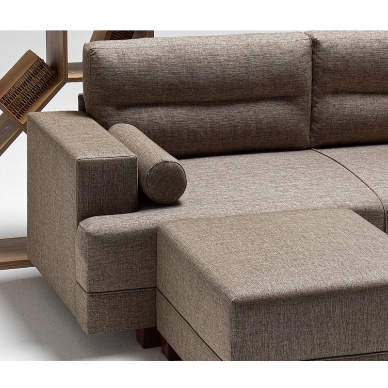 Canapé modulaire faisant face à la gauche de 82,7 po Gymoty, 100 % polyester brun