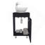 Meuble-lavabo autoportant de 18 po de large avec lavabo en porcelaine, rangement pour salle de bain, noir-129459412