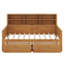 Lit de jour en bois avec étagères de rangement et 2 tiroirs, 6 tablettes de chevet, design à panneaux cannelés-1224624625-1224624626