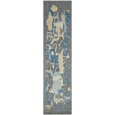 Hargun Cloud & Slate Wool Handcrafted Area Rug