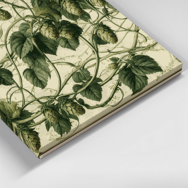 «Botanical Hops», art mural sur toile beige, 12" H x 12" W