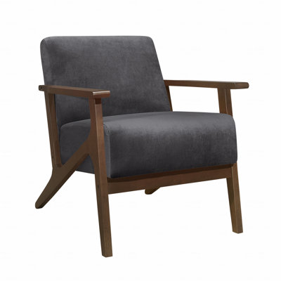 Rica 32 Inch Accent Armchair, Solid Wood