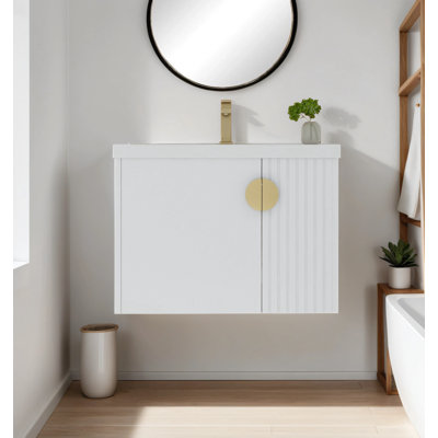 Aarjun 28" Wall-Mounted Single Bathroom Vanity with Sink