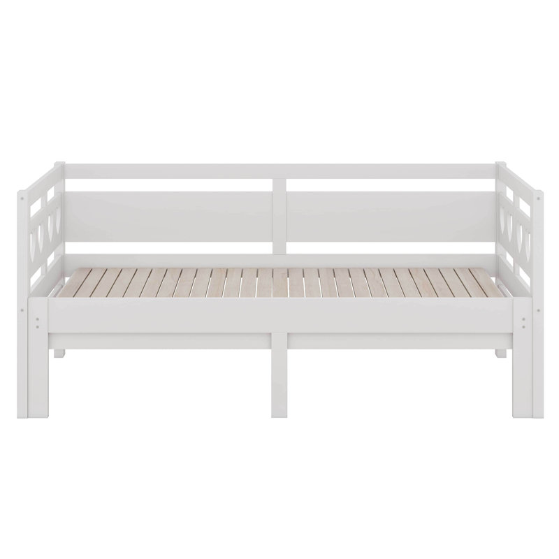 Twin Extending Bed Frame With A Pull Out Trundle, Sofa Bed With Wood Slat Support