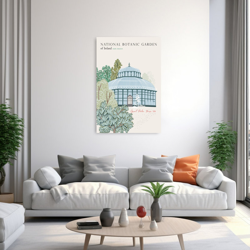Great Palm House Garden Elegant Peaceful Serene Palm Architecture Nature Wall Art Print, 152.4cm H x 101.6cm W