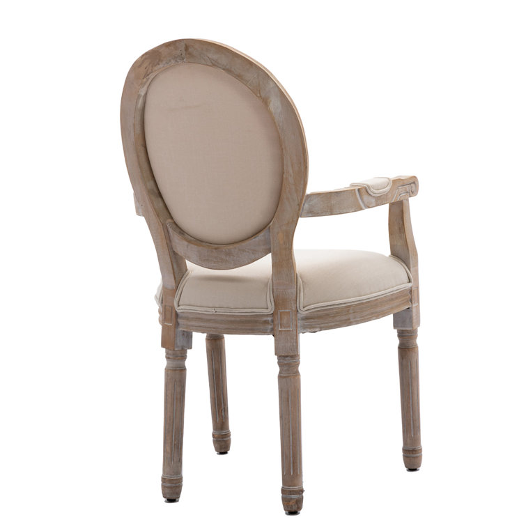 One Allium Way® Linen King Louis Back Arm Chair