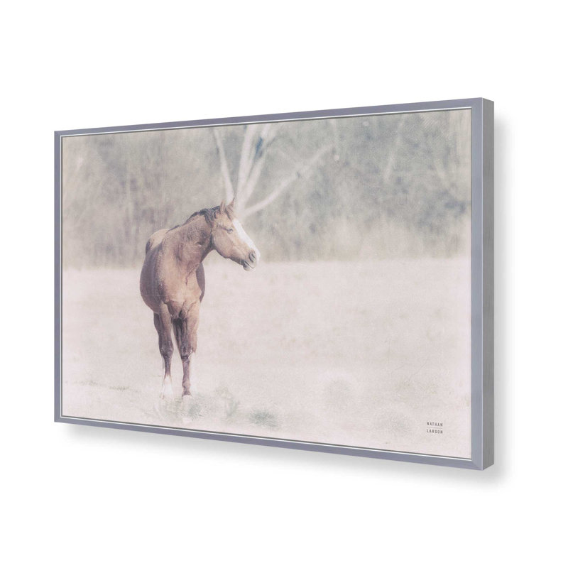 «Sunny Field I» par Nathan Larson, reproduction d'art, H 12 po x l 18 po, Argent