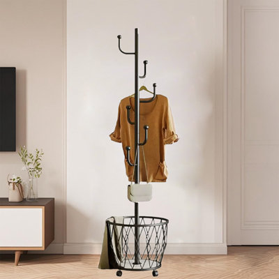 Portemanteau autoportant, utilisé dans le bureau de la chambre à coucher pour suspendre vêtements, chapeaux, sacs