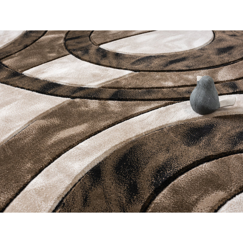 Tapis à motif géométrique abstrait Collection Heriberto, Tapis de couloir 2 pi 8 po x 7 pi 10 po