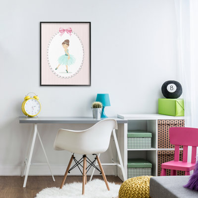 Elegant Dance on Stripes Framed Giclee, design by Christine Simpson Art