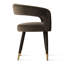 Chaises de salle à manger rembourrées en velours, fauteuils à dossier demi-tonneau moderne avec pieds en métal recouverts de tissu et embouts dorés-264570824