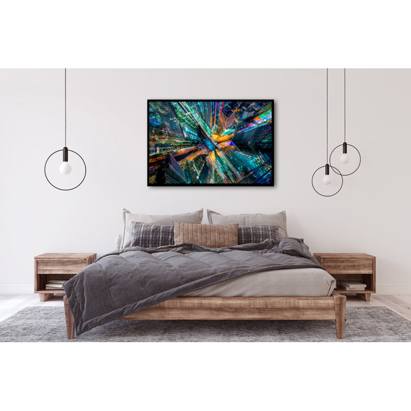 Metrio Pole - Print on Plastic / Acrylic, Black Frame, 90cm H x 135cm W x 10cm D