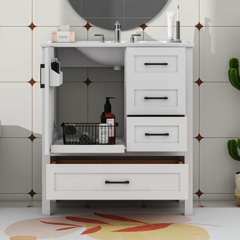 Ensemble de meuble-lavabo 30 po avec lavabo, Blanc