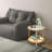 Junita Glass Bamboo Round Storage Side End Table