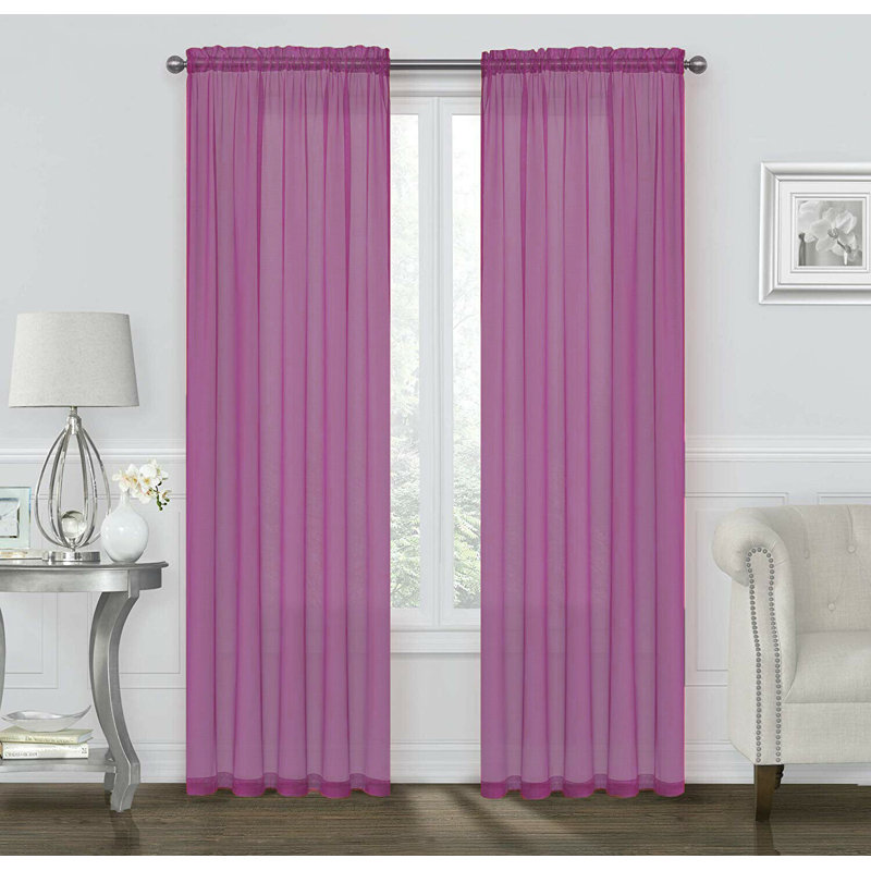 Letman Sheer Sliding Panel Pair, Purple