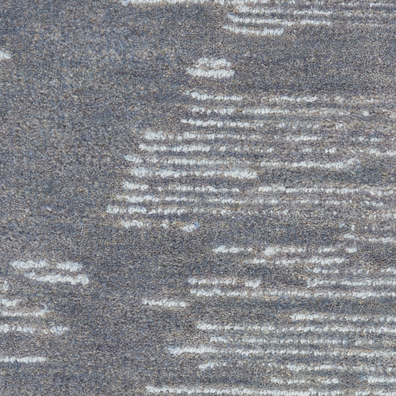 Abstract Area Rug in Blue/Ivory, Rectangle 4' x 6'