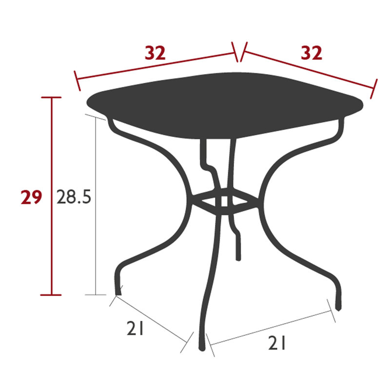 Opera+ Outdoor Square Dining Table, Cactus
