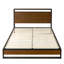 Cara Platform Bed Frame with Wood Slatted Headboard and USB Charge-1107217249