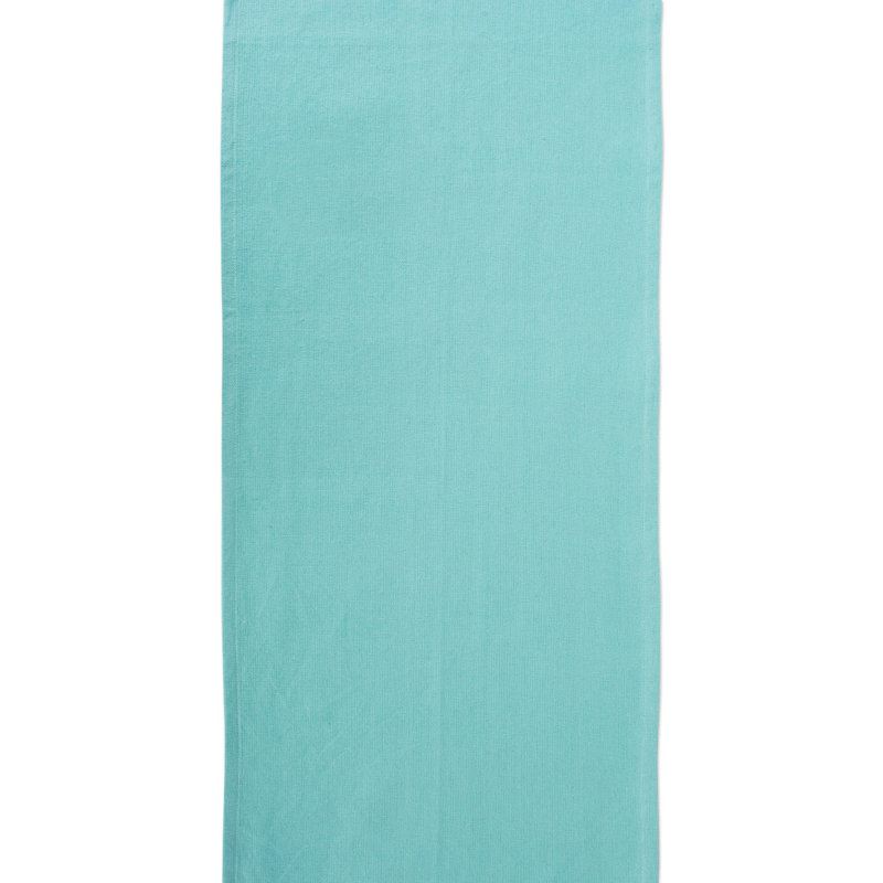 Laszlo Solid Color 100% Cotton Table Runner, 108" L x 14" W, Aqua