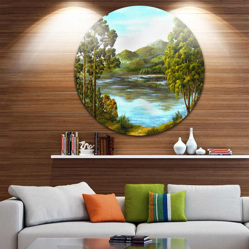«Mountain Lake with Blue Water», reproduction d'art sur métal, H 38 po x l 38 po x P 1 po