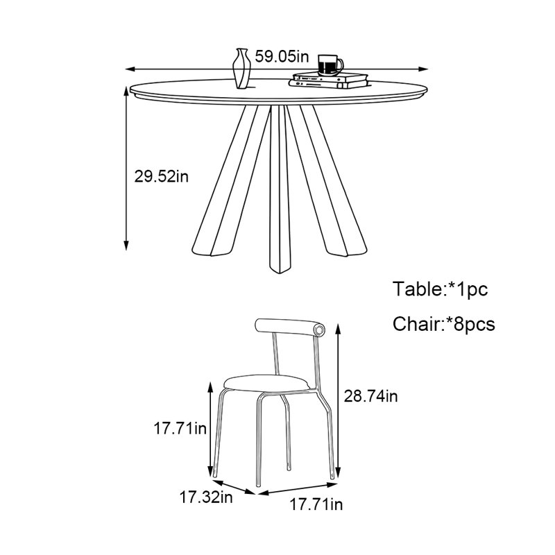 Ensemble de table ronde Vintage
