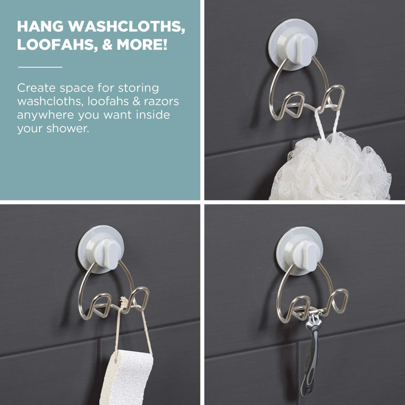 Stainless Steel Wall Mounted Shower Storage Hooks Set