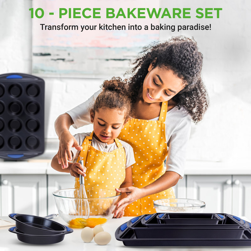 NutriChef 10 Piece Non-Stick Steel Bakeware Set