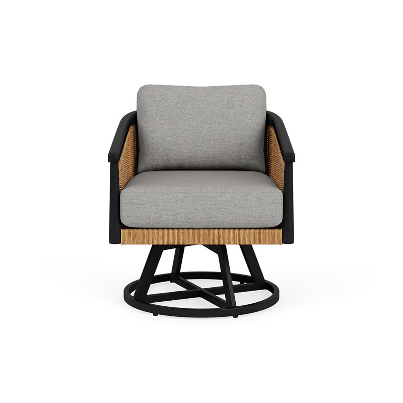 Galloway Swivel Lounge Chair In Tortoiseshell Finish, Demo Stone