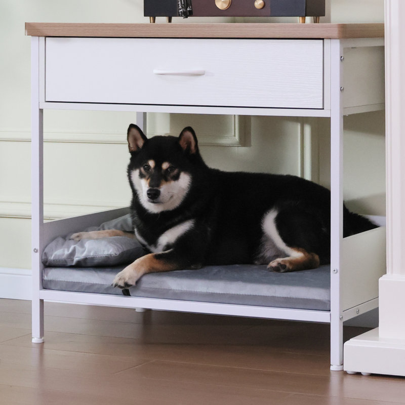Dog Bed Nightstand, White