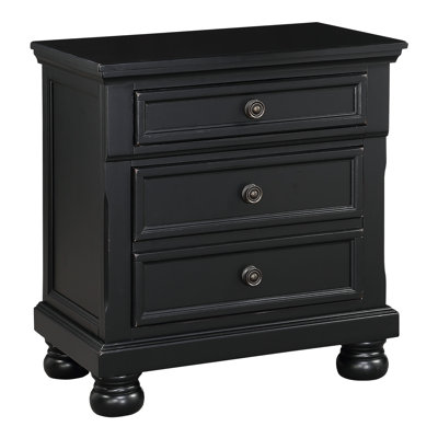 Table de chevet avec tiroir caché, table de chevet avec pieds en chignon à finition noire